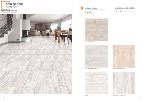 Glossy Porcelain Tiles - Ceramic & Vitrified Floor Tile, Non-Slip & Wear-Resistant, Available in Beige, Gold, Cream & Rustic Finishes