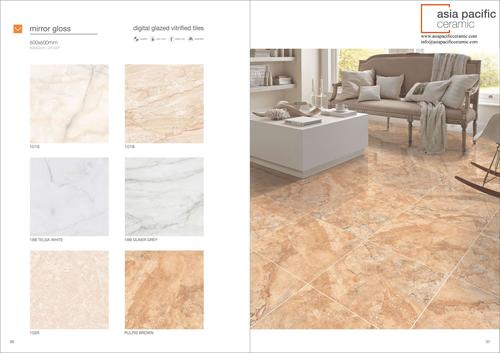 Brown Porcelain Tiles - Ceramic & Vitrified, Full Body, Glazed, Polished, Gloss & Matt Finish, Wear-Resistant, Non-Slip, Antibacterial