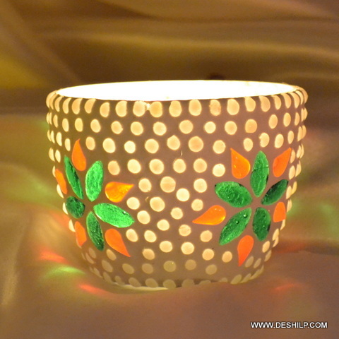 Flower printed Decor Night Candle Holder