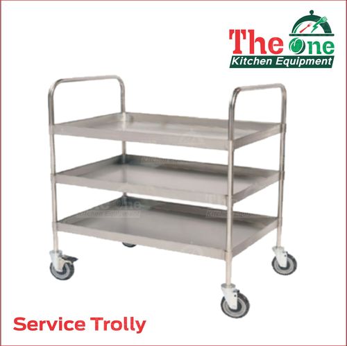 Service Trolley - Stainless Steel, Three Drawer Design , Silent Operation and Rust Resistant Features