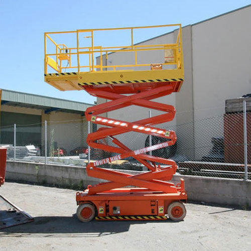 Scissor Lift - Steel, 5x3 Feet Platform Area, 20 Feet Working Height | Capacity 0.5-1 Ton, Drive Speed 0-3.2 km/h, Durable Design, High Reach, Versatile Use