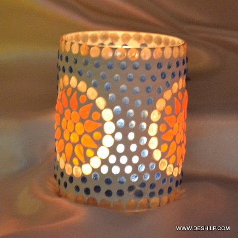 Handmade Brown Gold Bronze Candle Holder