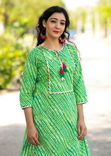 Green Designer Cotton Kurti at Best Price in Jaipur