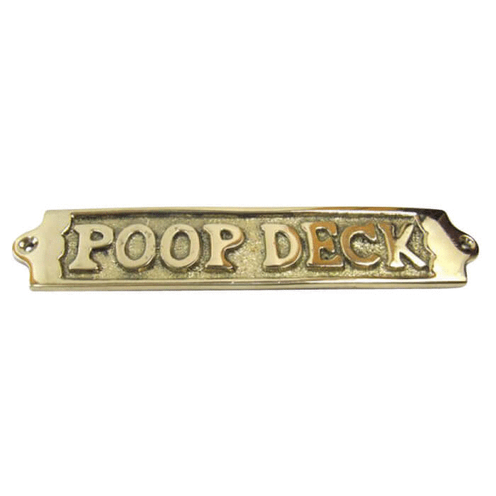 Brass Door Sign Poop Deck