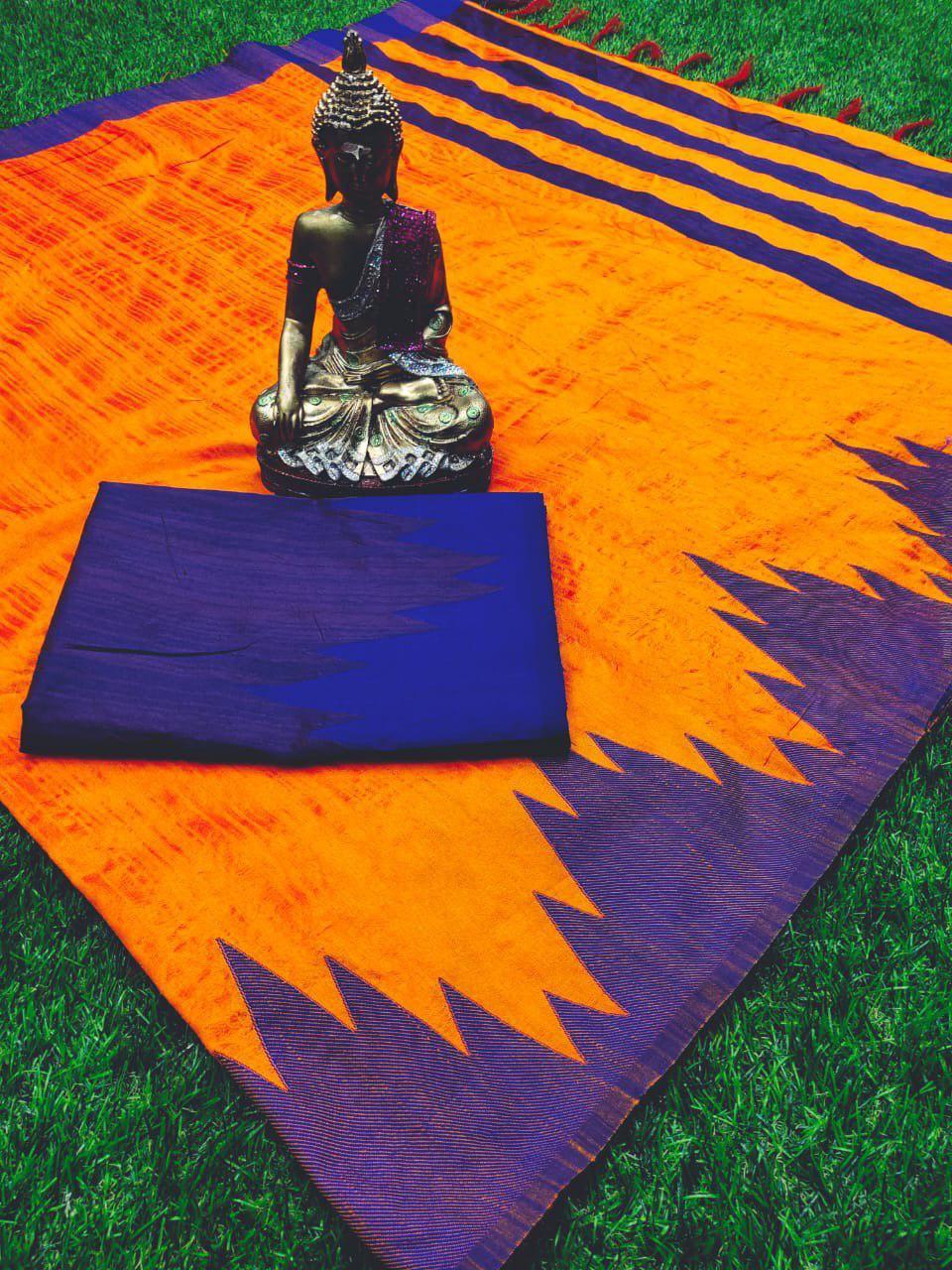 Raw Silk Saree With Georgette Blouse