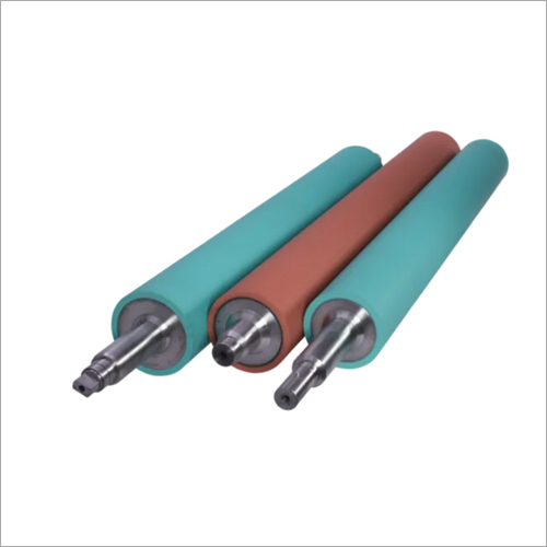 Industrial Rubber Lamination Roller - 10-200 mm Diameter, 1-35 ft Length | Hard Chrome Surface, Cooled Water Reviving Joint, Heat Resistant
