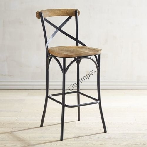 Industrial Cross Back Stool