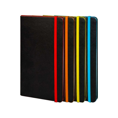Hard Cover Premium Leatherette Notebook With Colourful Elastic Option (X2006)