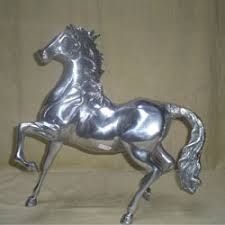 Silver Or Nickel Aluminum Horse Statue