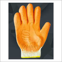 Orange Latex Cotton Coated Glove