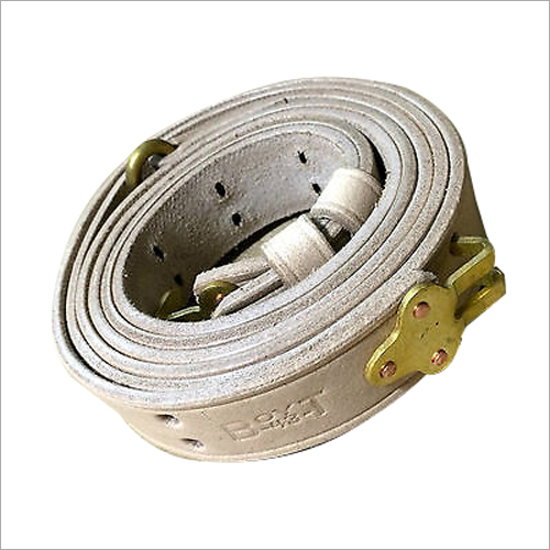 White Natural Leather Rifle Sling