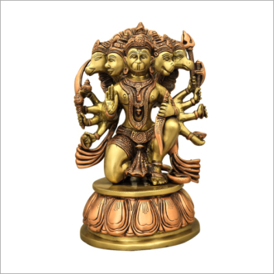 Panchamuga Hanuman Idol - Brass, Various Sizes and Shapes | Polished Finish, Indian Style Decoration