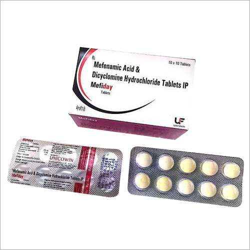 Mefenamic Acid 250mg & Dicyclomine hydrochloride 10mg Tablets