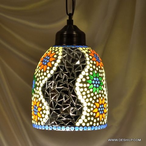 Multicolor Multi Mosaic Glass Wall Lamp