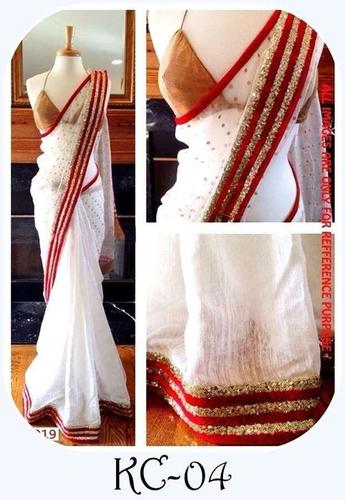 Pure Kora Chandari Paitani Saree
