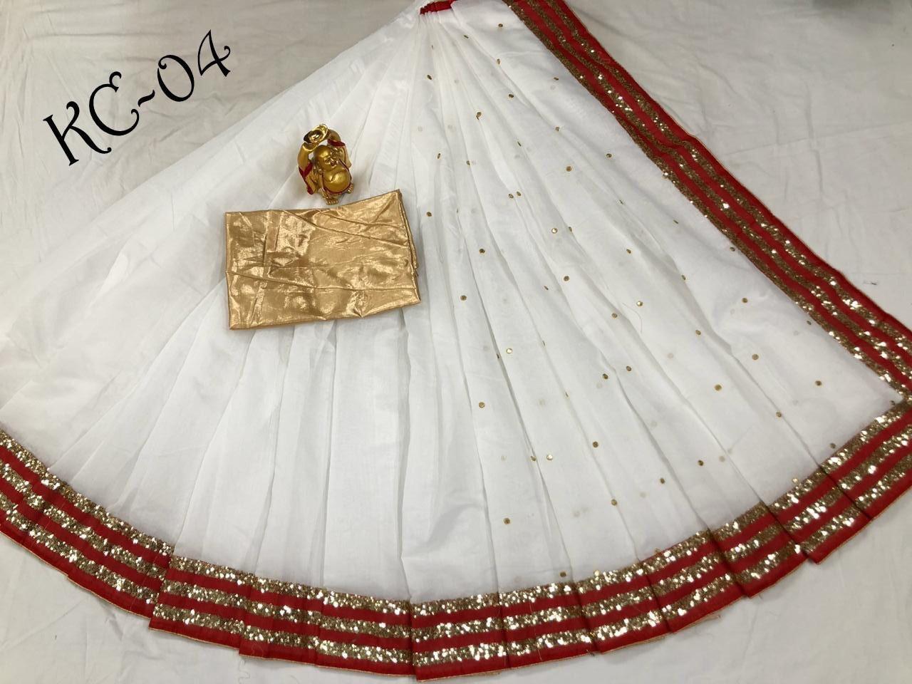 Pure Kora Chandari Paitani Saree