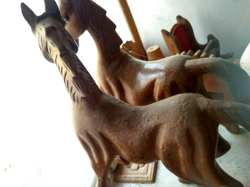Wooden Horse - Teak Wood, Fine Finish , Polished Artificial Animal Theme for Arts and Crafts, Birthday and Business Gifts