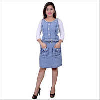 Blue Ladies Casual Denim Top