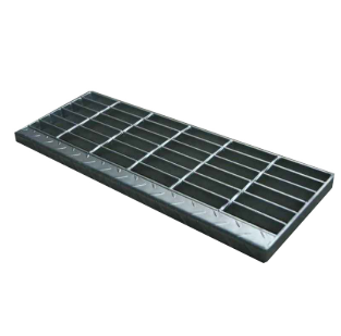 Compound Steel Grating - Steel, G323/40/100 Grating with 3-4mm Chequered Plate, Hot-Dip Galvanized