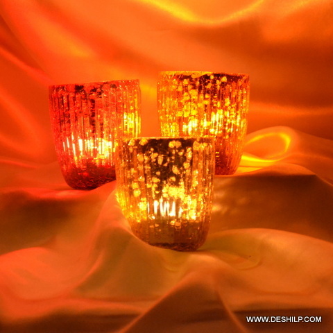 Glassique Glow Decor Candle Holder - Finishing: Silver