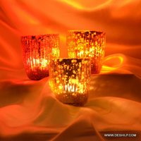 Decorated Glass Candle Holder