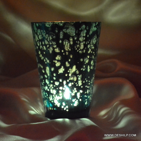 CrystalGlow Decorated Glass Candle Holder