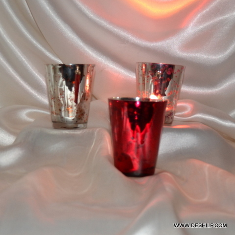 3Inch Silver Decor Candle Holder - Material: Glass