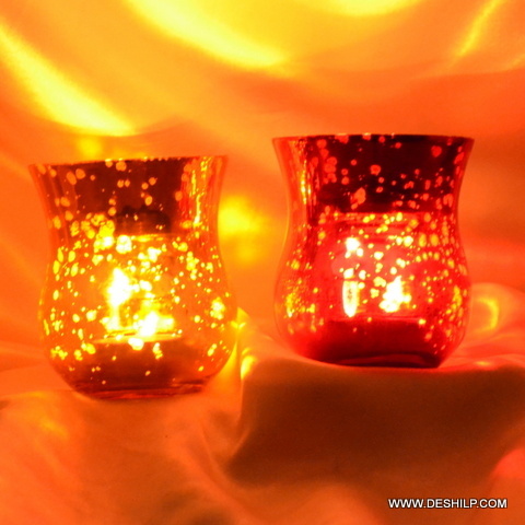 Transparent Small T Light Candle Holder - Finishing: Silver