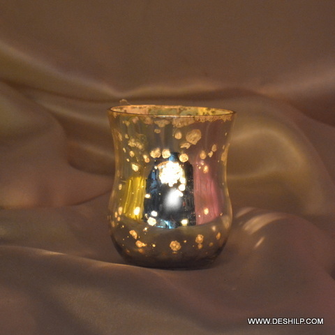 Designer Silver Decor Candle Holder - Material: Glass