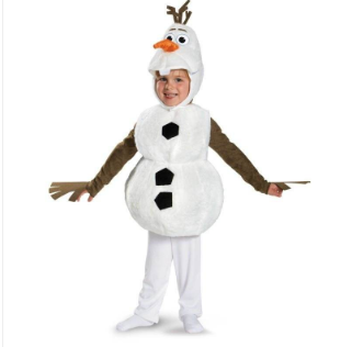 Comfy Deluxe Plush Adorable Child Olaf Halloween Costume For Toddler Kids Favorite Cartoon Movie Snowman Party Dress-up 18m-7y