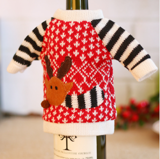 Smiry New Arrive Christma Cute Cartoon Elf Red Wine Bottle Holders Cover Bags Kids Gifts Bags Decoration Christmas Accessories By GLOBALTRADE