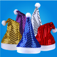 Smiry 1pc Five Colors Sequins Christmas Hat Adults Santa Claus Reindeer Snowman Cute Party Cap Club Christmas Gift Hat