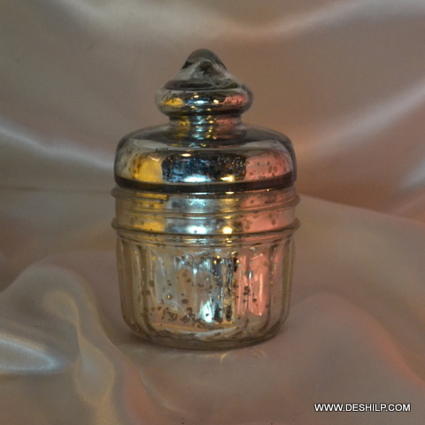 Silver Glass Jar