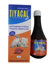 Tiyacal Calcium Supplement For Dogs & Cats-CALCIUM 185MG+PHOSPHOROUS 85MG