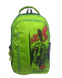 Printed College Bag - Haversack Style, 400g | Green & Black, Two Front Pockets, Zip Closure, Stylish Design For Personal Or Professional Use