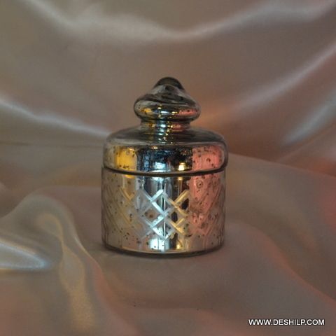 Silver Decor Glass Jar