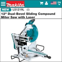 Ls1219l -12" Dual Bevel Sliding Compound Miter Saw With Laser : Makita