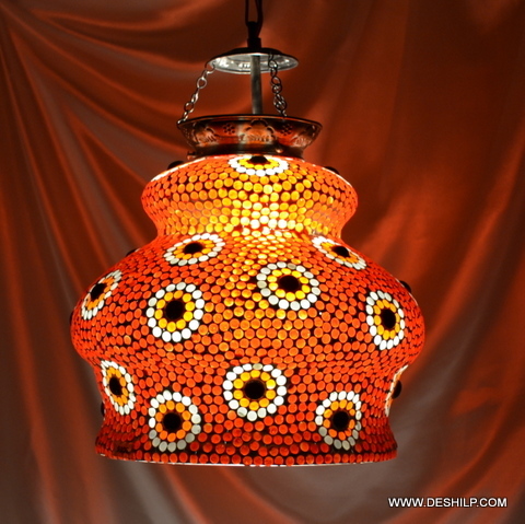 Orange Color Glass Wall Hanging