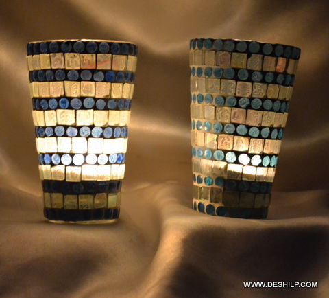 Goldenglow Designer Tea Light Holder - Material: Glass