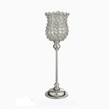 Candle Holder w/Crystal Beads Hurricane