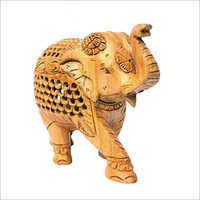 Polished Wooden Brown Carved Elephant