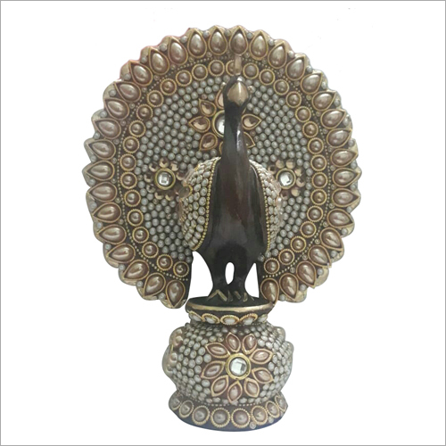 Polished Wooden Decorative Peacock