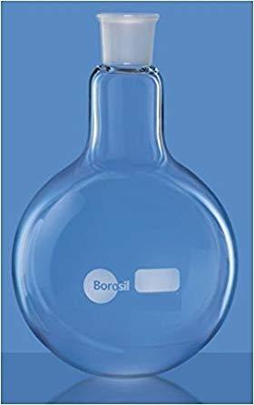 Borosil, Flasks, Boiling, Round Bottom, Short Neck, With Interchangeable Joint 50 ml