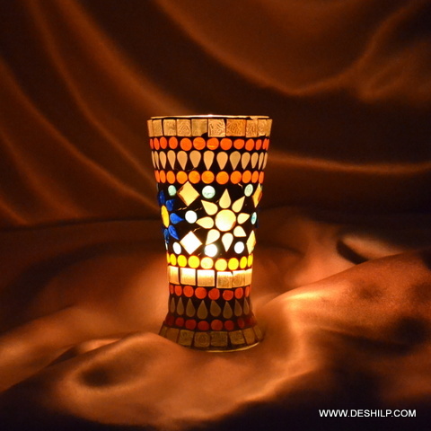 Small T Light Candle Holder With Special Effects - Finishing: Polishing