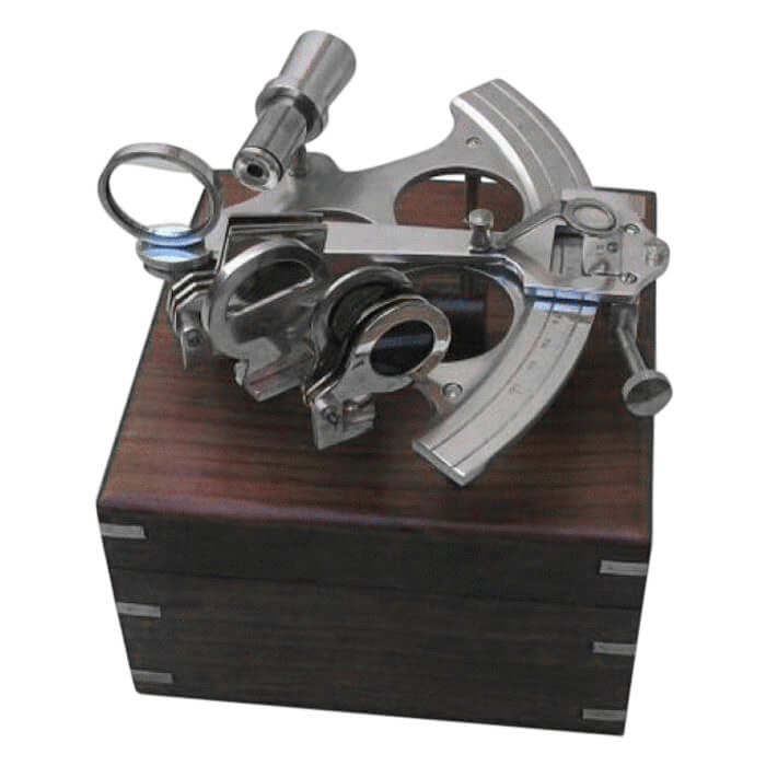 Sextant Wooden Box Aluminum And Brass