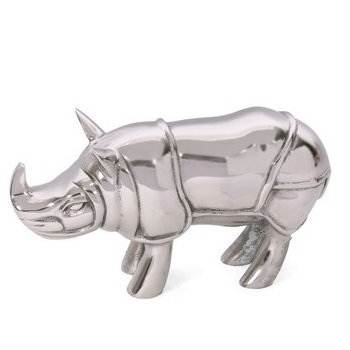 Rhino Animal Statue Aluminium Metal Sculpture