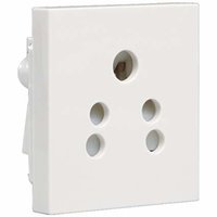 Electronic Socket - Plastic Material, 86mm X 86mm Dimensions, White Color | 230v Voltage, 15a Current, Three-pin, 3 Socket Configuration