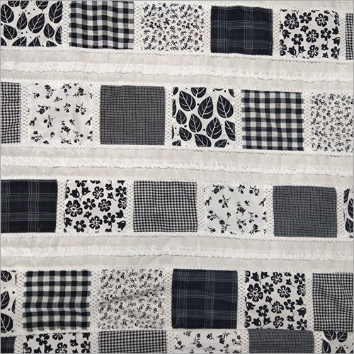 White & Black Fancy Patch Fabric