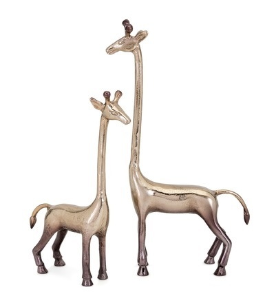 Diagle Aluminum Giraffes Sculpture Set of 2