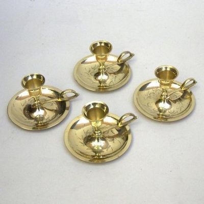 Brass Candle Holder Set of four with brass plate